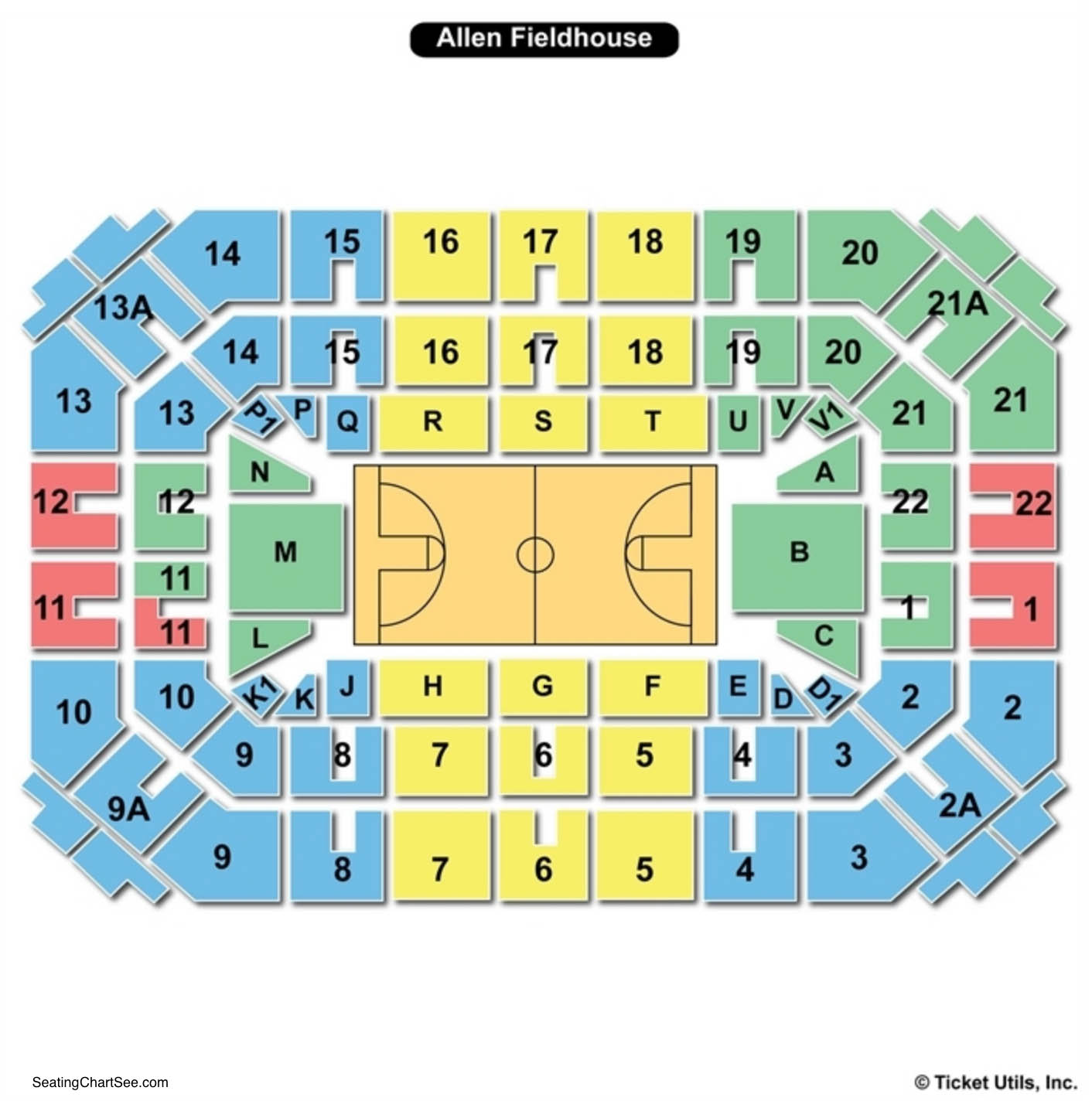 Allen Fieldhouse Seating Charts Views