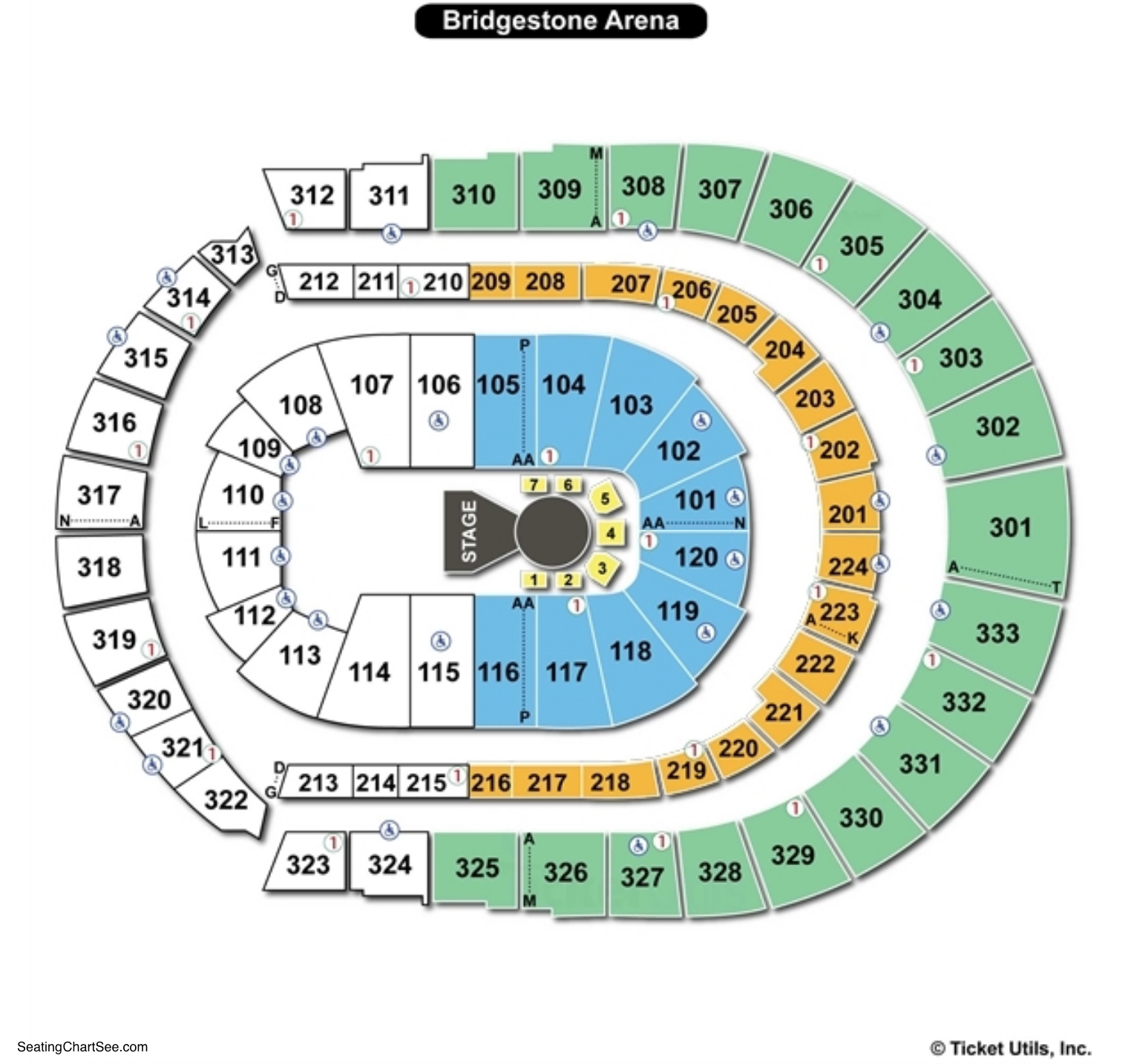 Bridgestone Arena Seating Charts & Views | Games Answers & Cheats
