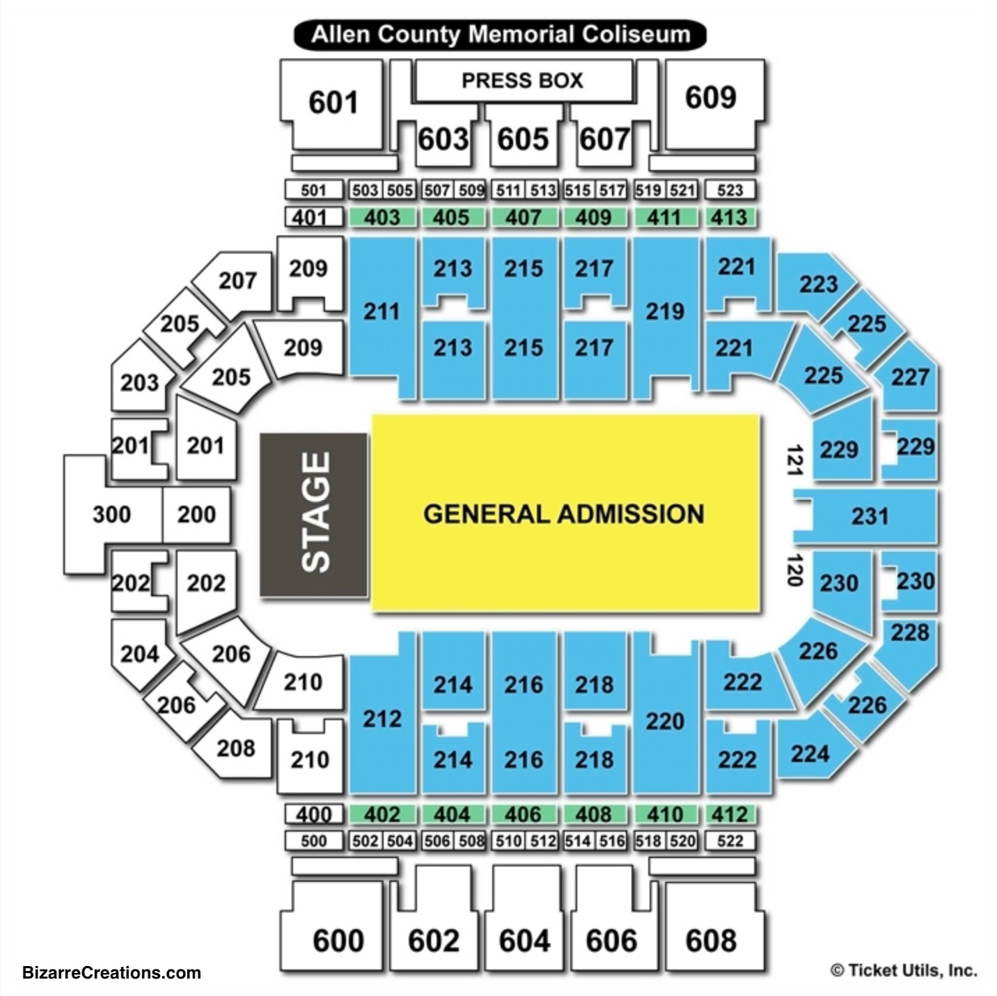 Allen County War Memorial Coliseum Concert Seating Chart. 