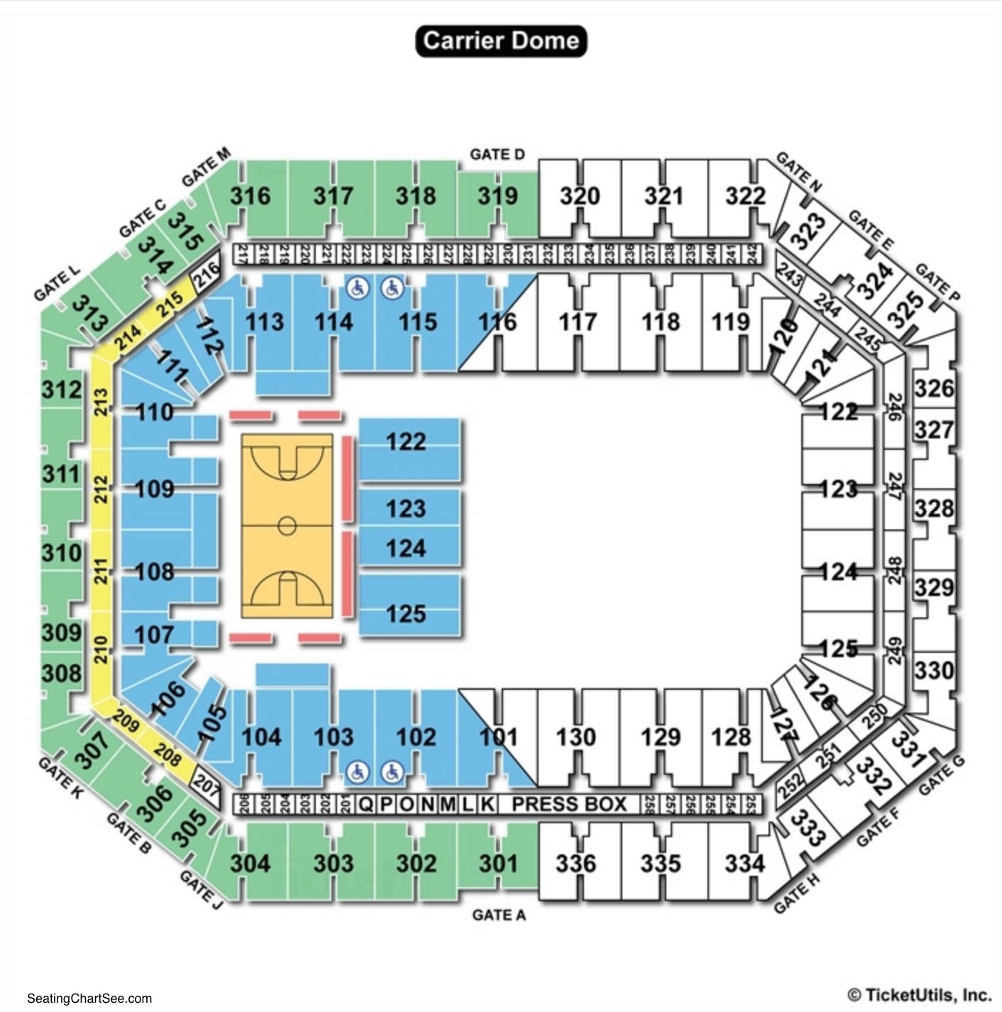 Carrier Dome Seating Charts Views