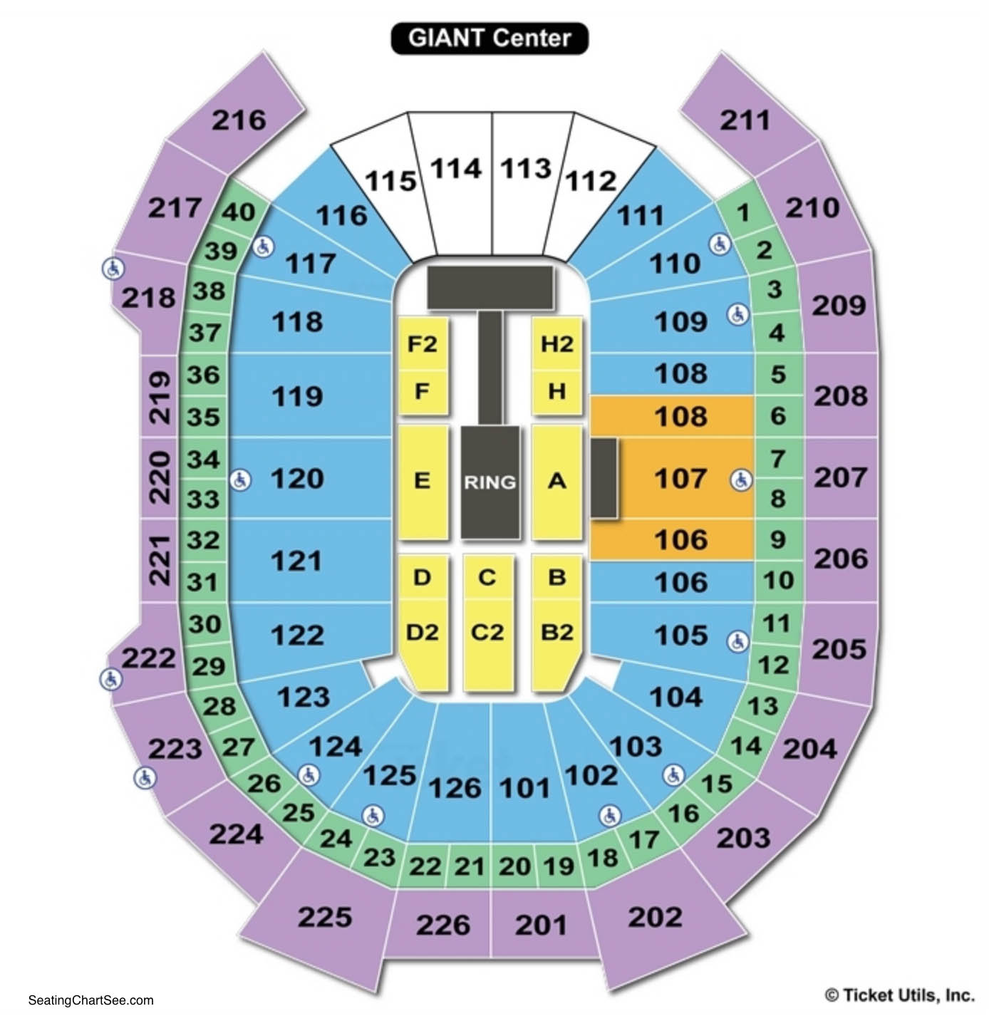 Giant Center Seating Chart WWE.