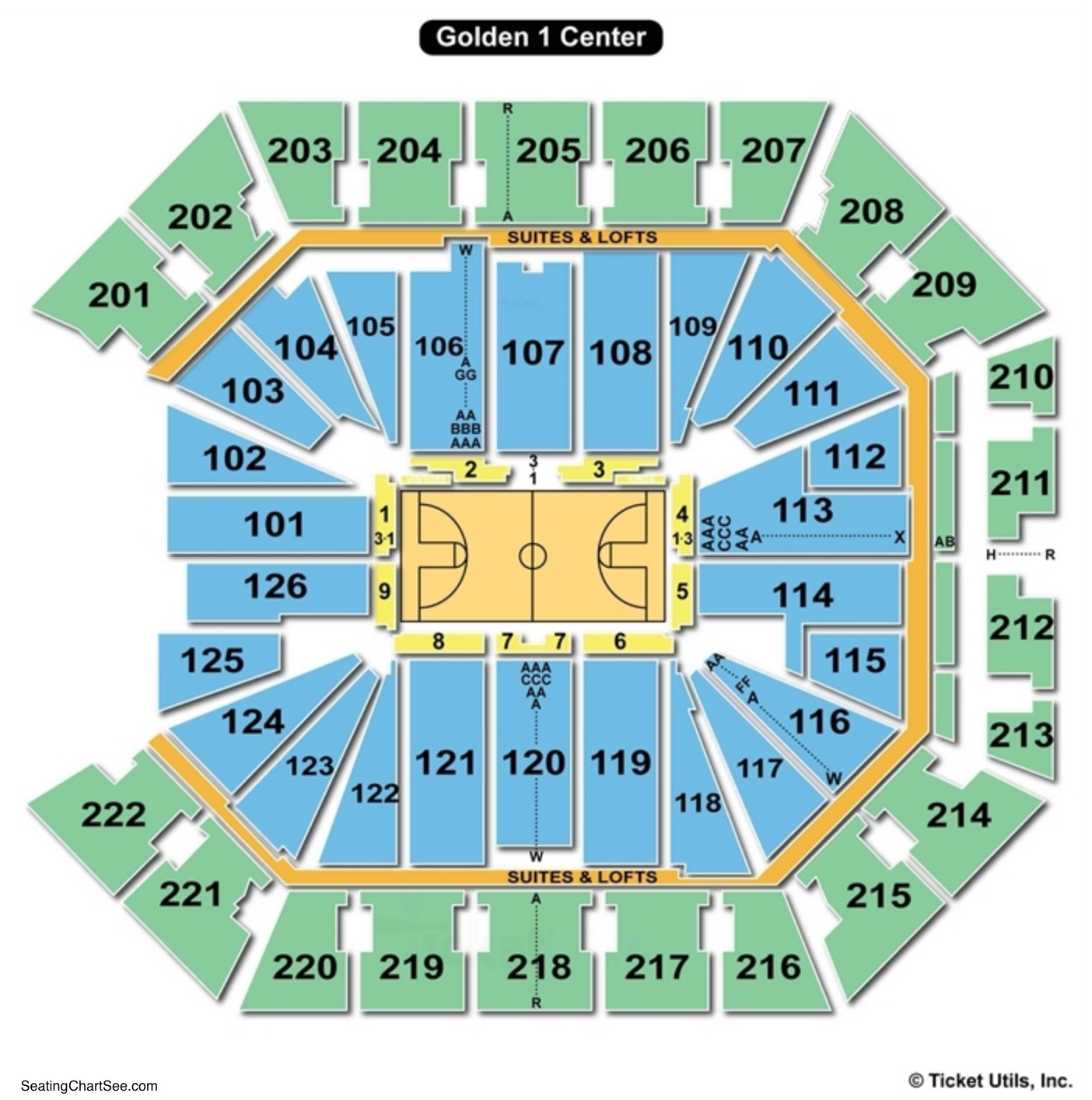 Golden 1 Center Seating Charts Views