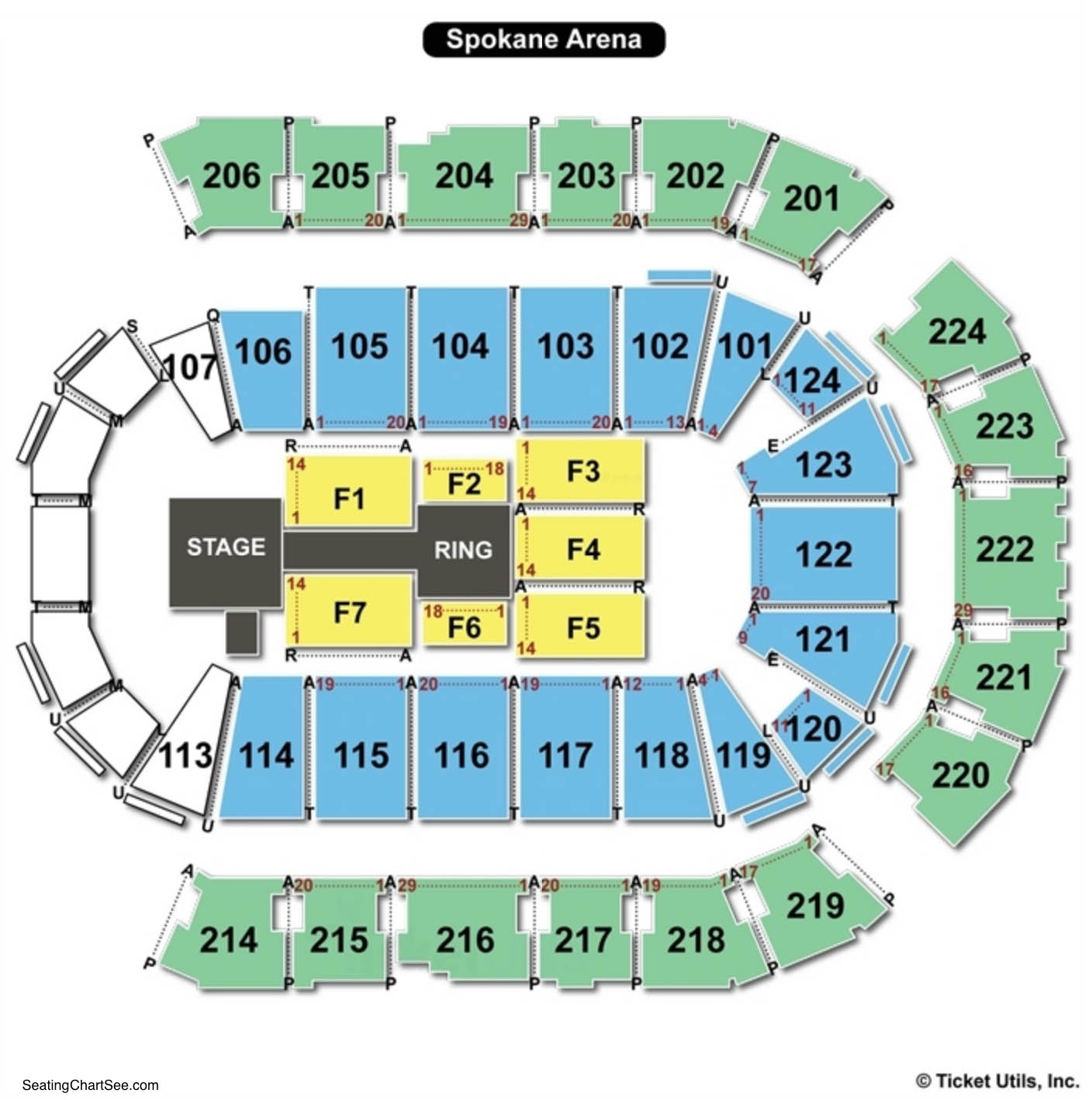 Spokane Arena Seating Charts Views