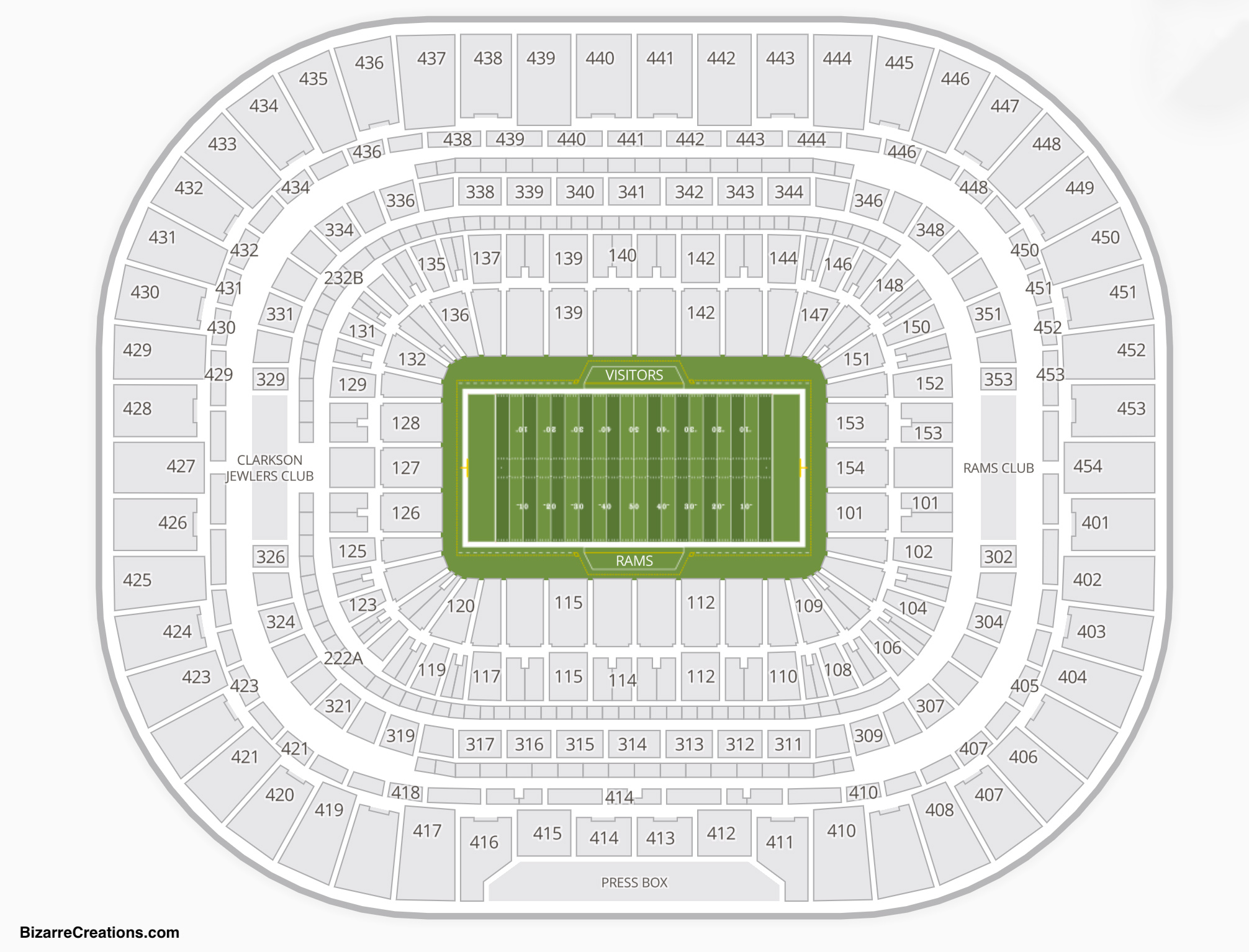 The Dome at America’s Center Seating Chart Football.